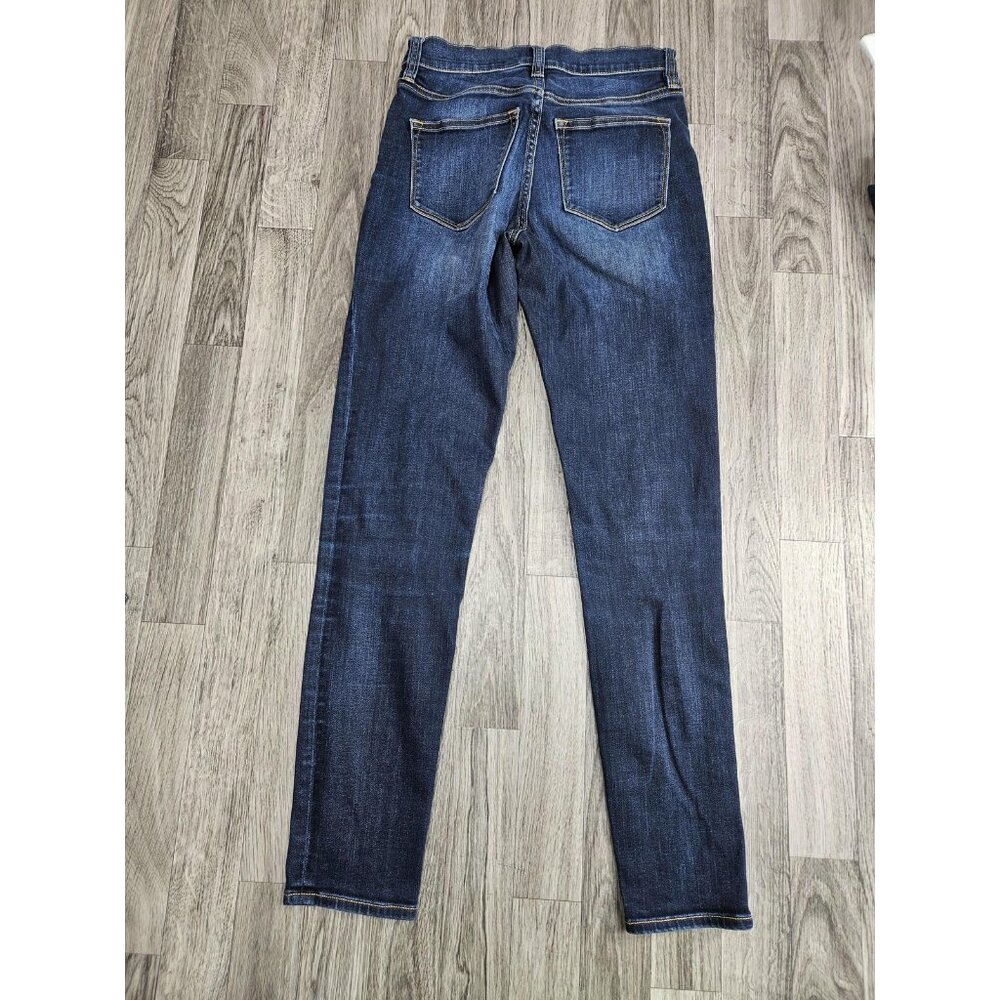 J.Crew Jeans Womens 25 Blue Dark Wash Stretch Mid Rise Skinny Denim Casual - Picture 2 of 10